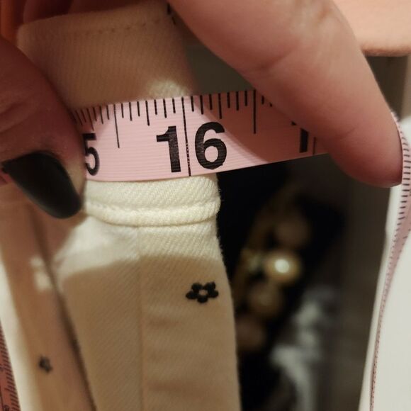 J. Crew White and Black Dainty Floral Straight Leg Crop Jeans - Picture 10 of 11